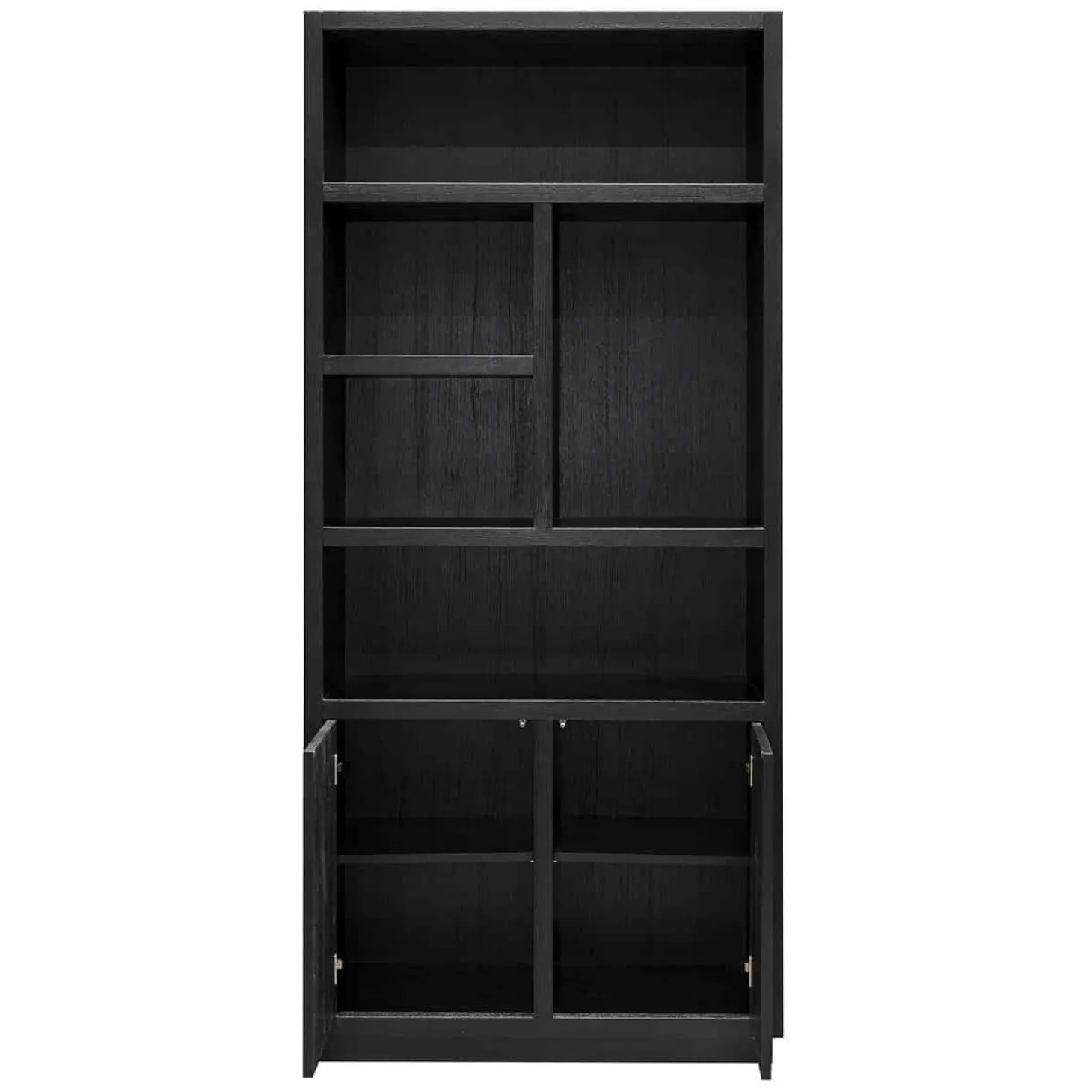 Boekenkast Oakura Eikenhout kleur Zwart - Loft24.nl