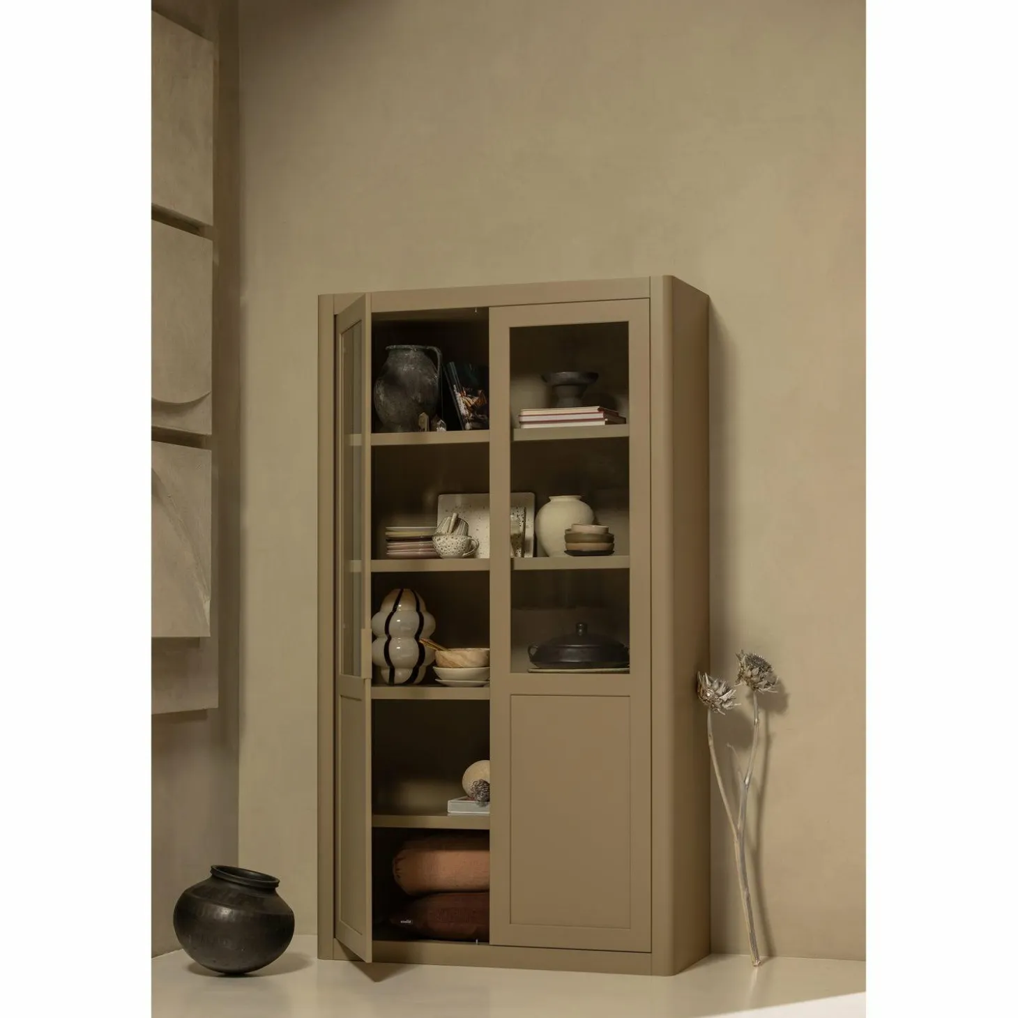 Buffetkast Gunnar Grenenhout, 217 x 120cm, kleur Mud - Loft24.nl