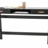 Bureau Dian Met 2 lades, 140 x 62cm, kleur Zwart - Loft24.nl