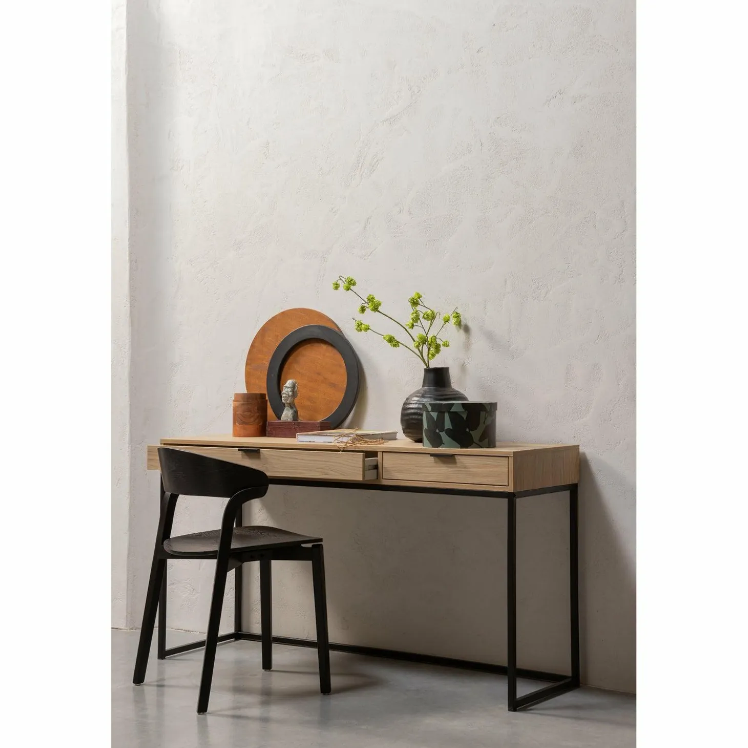 Bureau Silas Eiken, 140 x 44cm, kleur Naturel - Loft24.nl