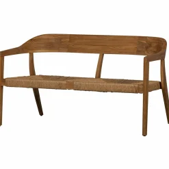 Chena tuinbankje met ronde rug wicker/teak naturel - Loft24.nl