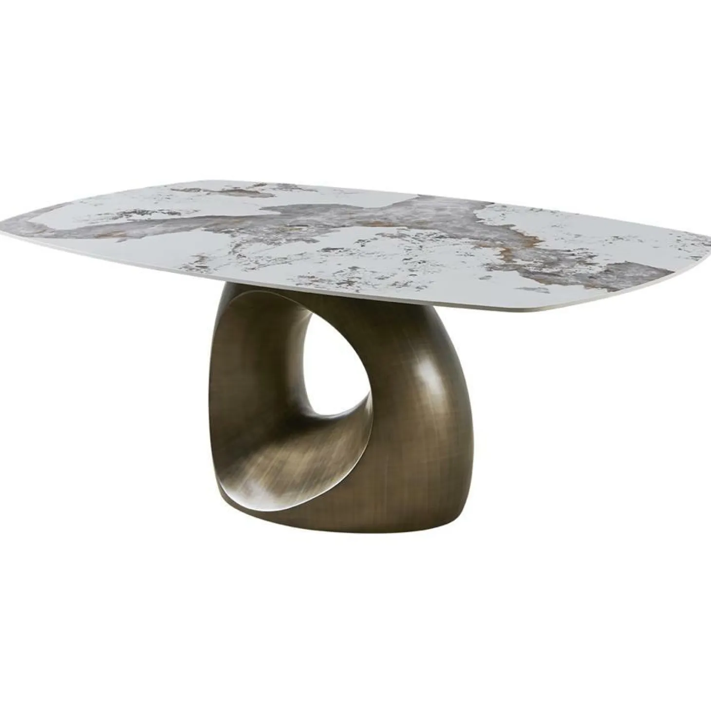 Deens Ovale Eetkamertafel Castello met gouden poot - 200 cm - Loft24.nl