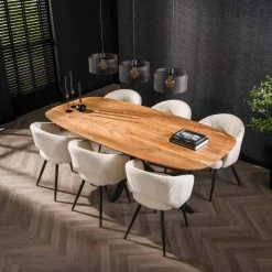 Deens Ovale Eettafel Arhus Solid 215cm - Acaciahout - Loft24.nl