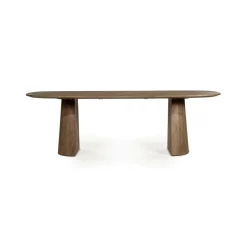 Deens Ovale Eettafel Lune Mangohout 240 x 105 cm - Lichtbruin - Loft24.nl