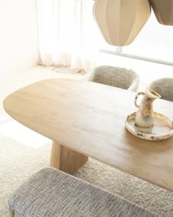 Deens Ovale Eettafel Lune Mangohout 240 x 105 cm - Naturel - Loft24.nl