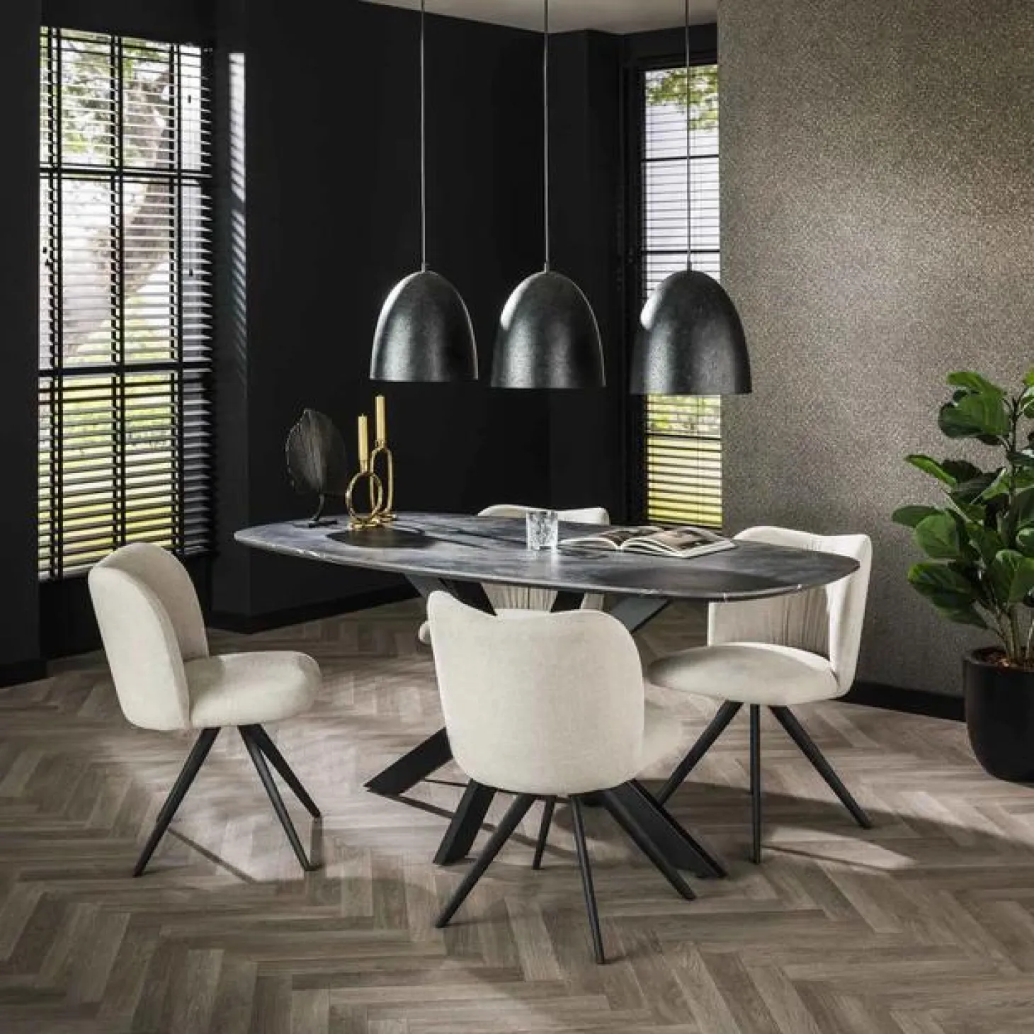 Deens Ovale Eettafel Mousa Keramieklook 180 x 90cm - Loft24.nl