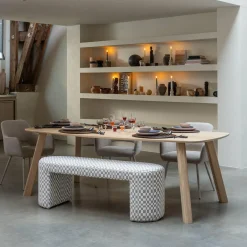Deens Ovale Eettafel Tablo Eikenhout, Met Haarlem 4-standen poot - 220 cm - Transparant - Loft24.nl