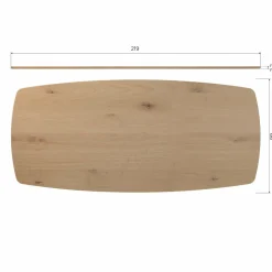 Deens Ovale Eettafel Tablo Eikenhout, Met Haarlem 4-standen poot - 220 cm - Transparant - Loft24.nl