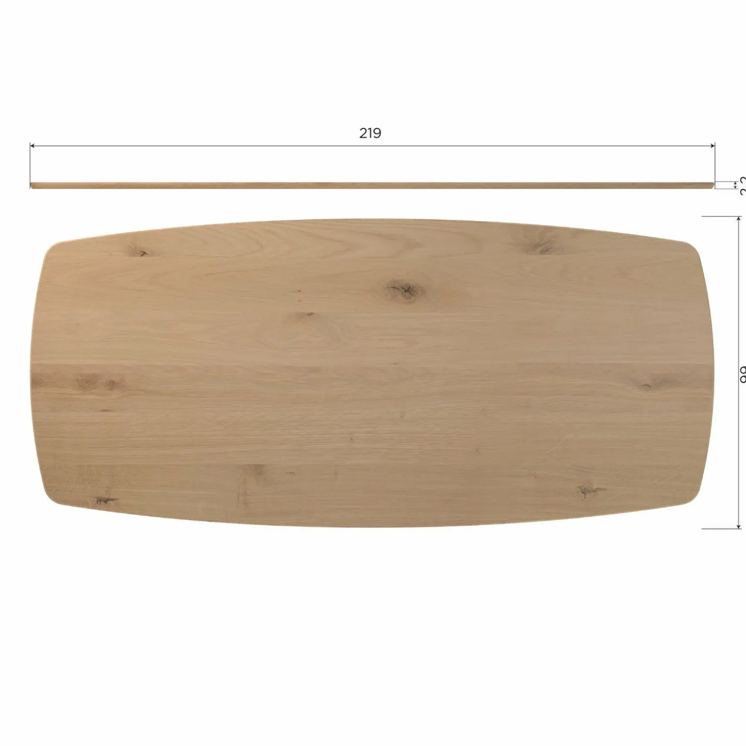 Deens Ovale Eettafel Tablo Eikenhout, Met Haarlem 4-standen poot - 220 cm - Transparant - Loft24.nl