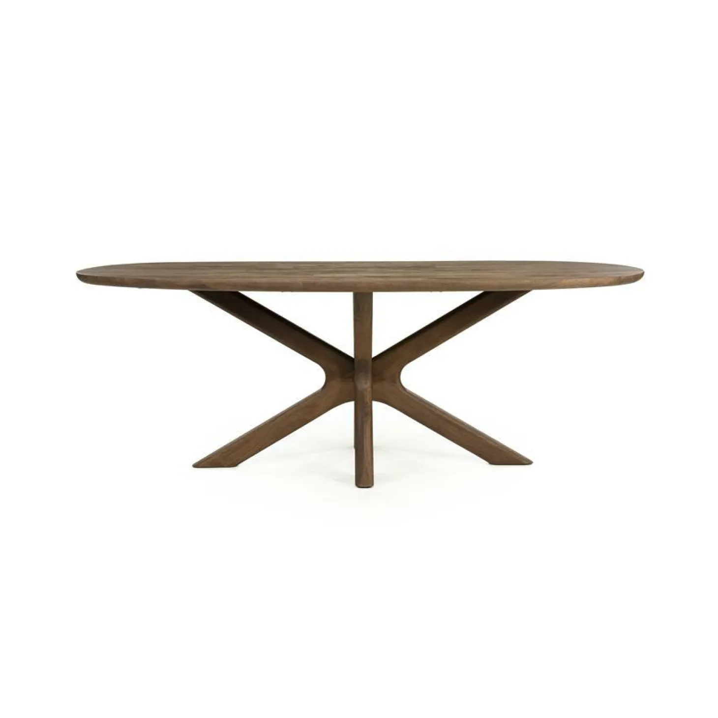 Deens Ovale Eettafel Tycho Mangohout 210 x 110 cm - Lichtbruin - Loft24.nl