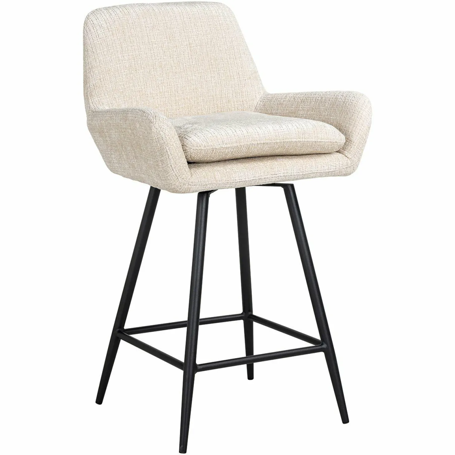 Draaibare Barstoel Linsey Beige - zithoogte 68cm - Loft24.nl