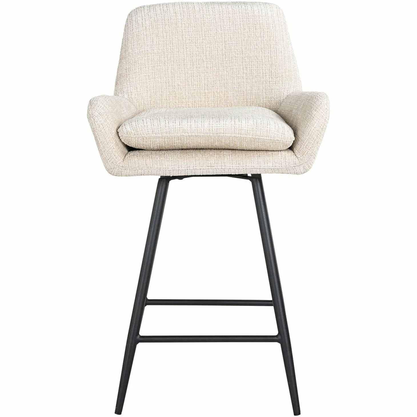 Draaibare Barstoel Linsey Beige - zithoogte 68cm - Loft24.nl