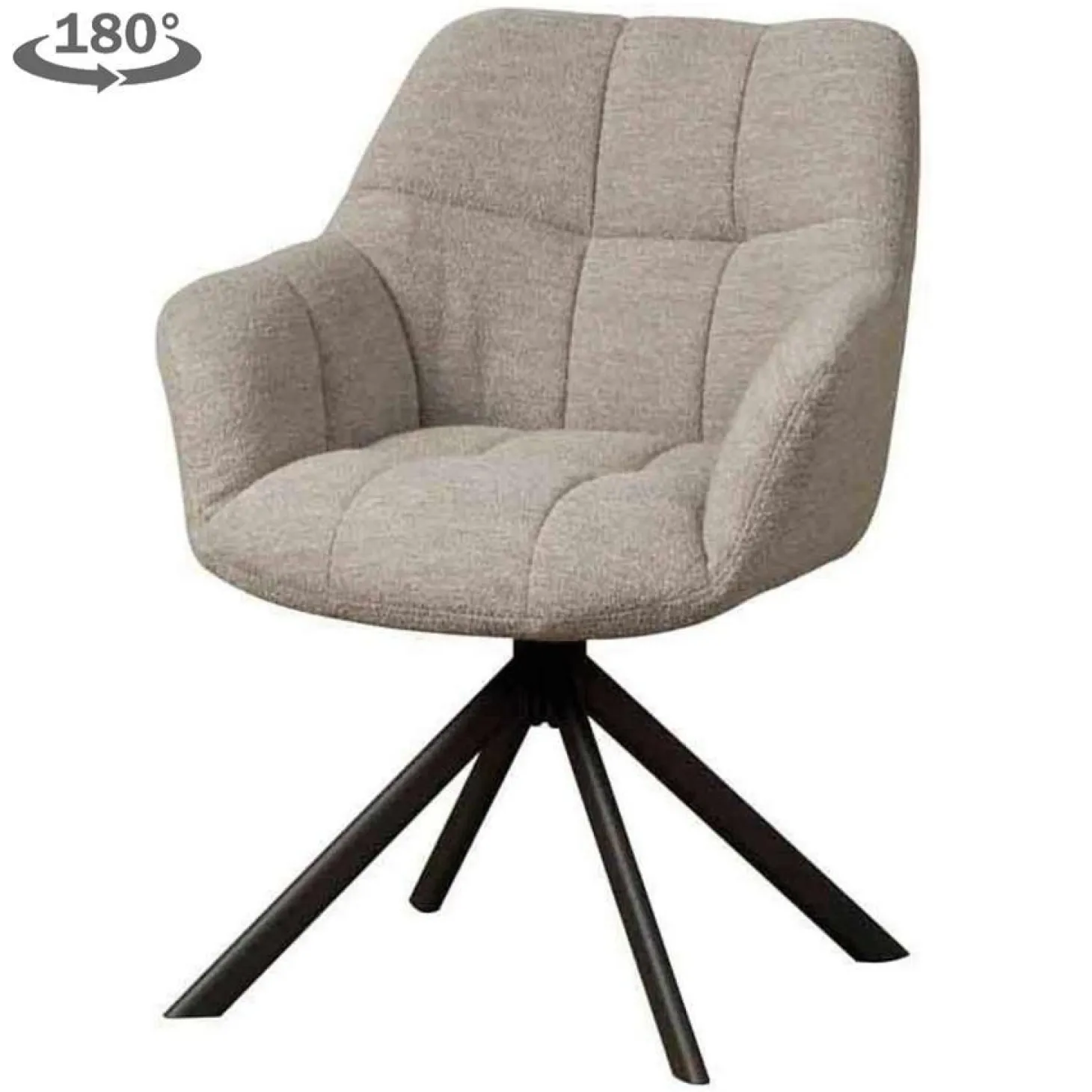 Draaibare Eetkamerstoel Alba - Licht grijs - Loft24.nl