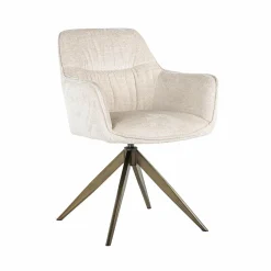 Draaibare Eetkamerstoel Aline Chenille kleur Wit - Loft24.nl