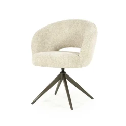 Draaibare Eetkamerstoel Alissa Bouclé - Beige - Loft24.nl