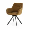 Draaibare Eetkamerstoel Bliss met armleuning- Mosterd - Loft24.nl