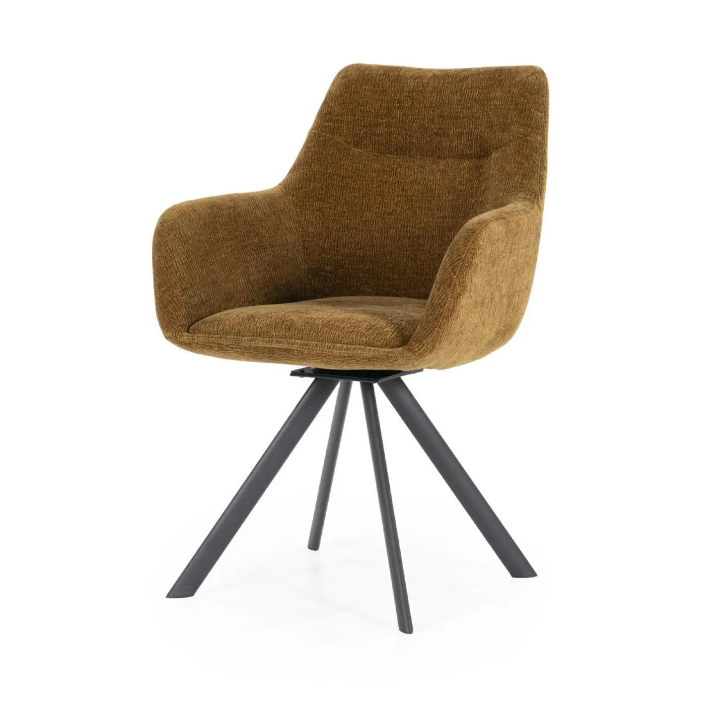 Draaibare Eetkamerstoel Bliss met armleuning- Mosterd - Loft24.nl