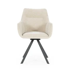 Draaibare Eetkamerstoel Bliss met armleuning- Taupe - Loft24.nl