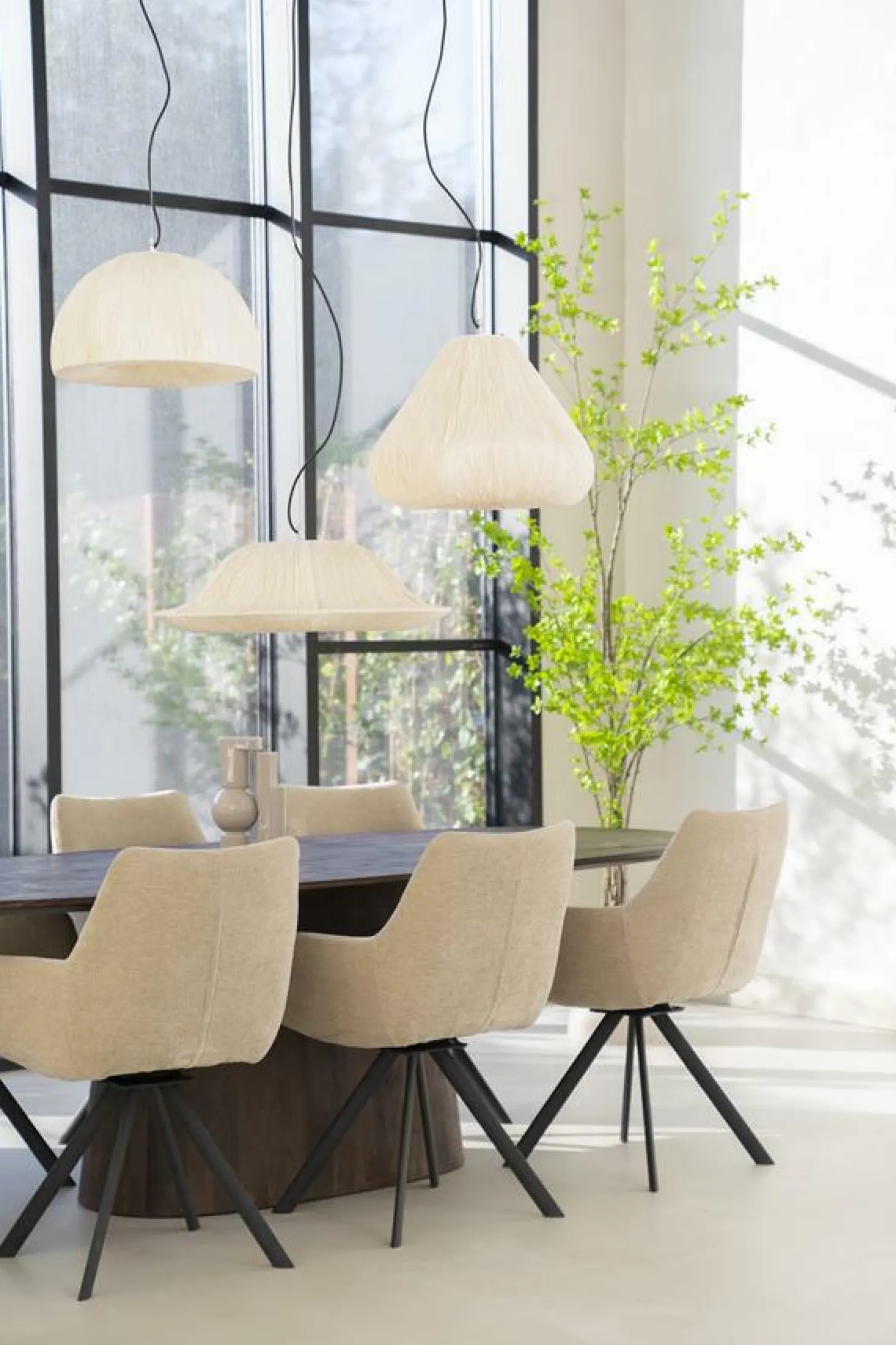 Draaibare Eetkamerstoel Bliss met armleuning- Taupe - Loft24.nl
