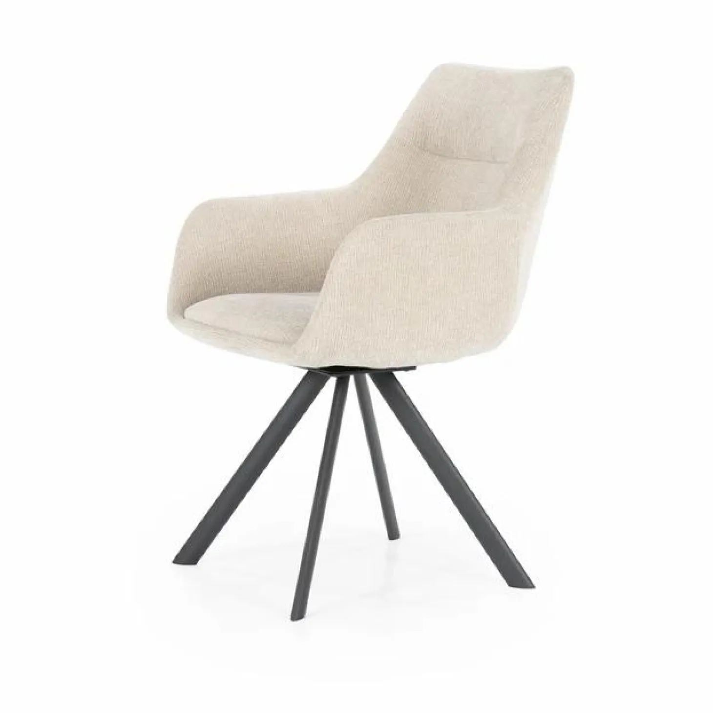 Draaibare Eetkamerstoel Bliss met armleuning- Taupe - Loft24.nl