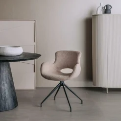 Draaibare Eetkamerstoel Campo Teddy - Licht bruin - Loft24.nl