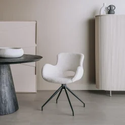 Draaibare Eetkamerstoel Campo Teddy - Wit - Loft24.nl