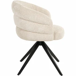 Draaibare Eetkamerstoel Chadwick Geweven stof kleur Beige - Loft24.nl