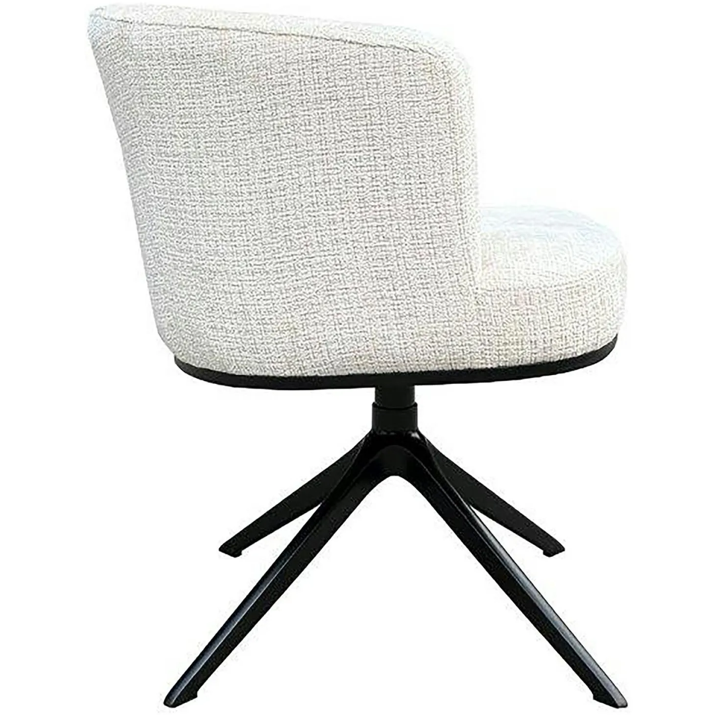 Draaibare Eetkamerstoel Cheyenne Chenille kleur Off White - Loft24.nl