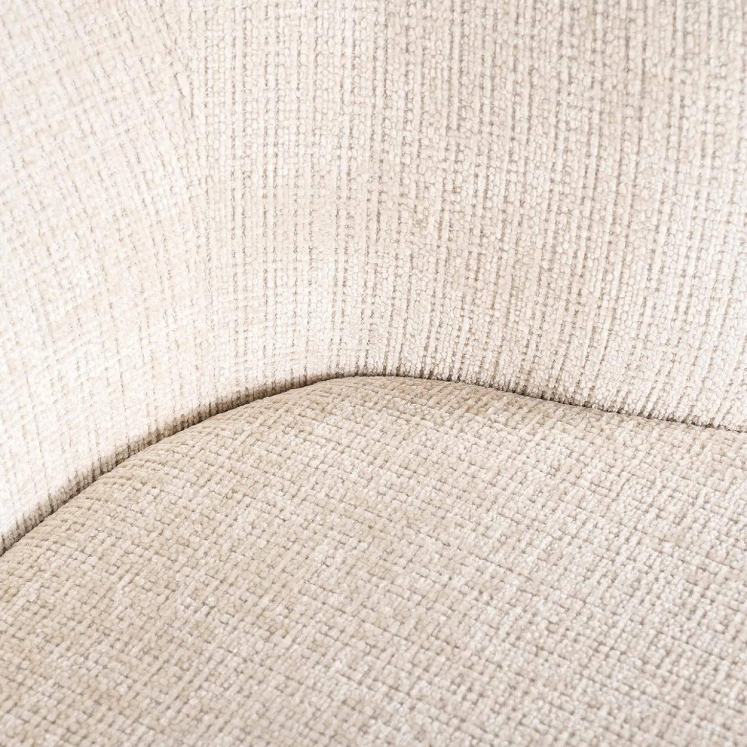 Draaibare Eetkamerstoel Cheyenne Chenille kleur Off White - Loft24.nl