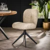 Draaibare Eetkamerstoel Comfort - Bouclé Zandkleur - Loft24.nl