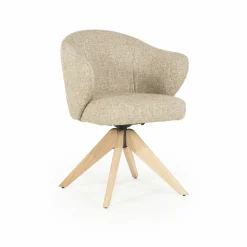 Draaibare Eetkamerstoel Connor Eiken onderstel kleur Taupe - Loft24.nl