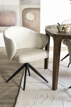 Draaibare Eetkamerstoel Connor kleur Beige - Loft24.nl