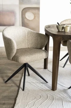 Draaibare Eetkamerstoel Connor kleur Taupe - Loft24.nl
