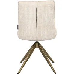 Draaibare Eetkamerstoel Dakota Chenille kleur Beige - Loft24.nl