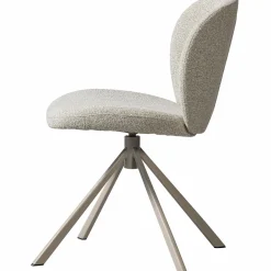Draaibare Eetkamerstoel Femke Bouclé - Naturel - Loft24.nl