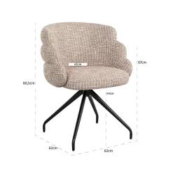 Draaibare Eetkamerstoel Kayla Be Trendy kleur Rose - Loft24.nl
