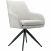 Draaibare Eetkamerstoel Lisonne Chenille kleur Crème - Loft24.nl