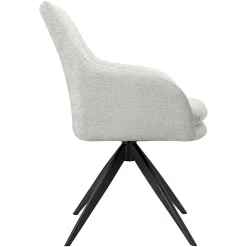 Draaibare Eetkamerstoel Lisonne Chenille kleur Crème - Loft24.nl