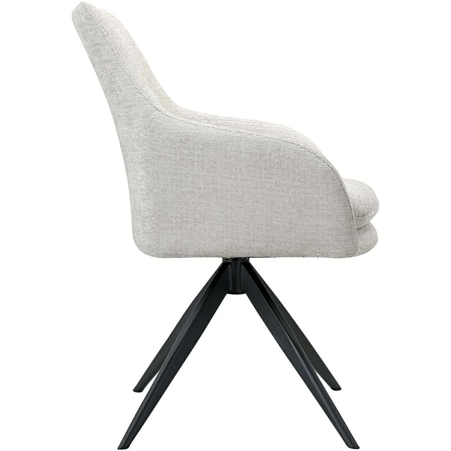 Draaibare Eetkamerstoel Lisonne Chenille kleur Crème - Loft24.nl