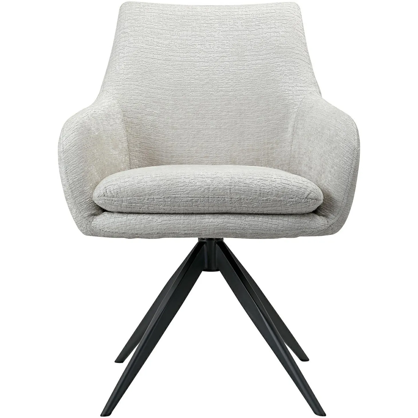 Draaibare Eetkamerstoel Lisonne Chenille kleur Crème - Loft24.nl