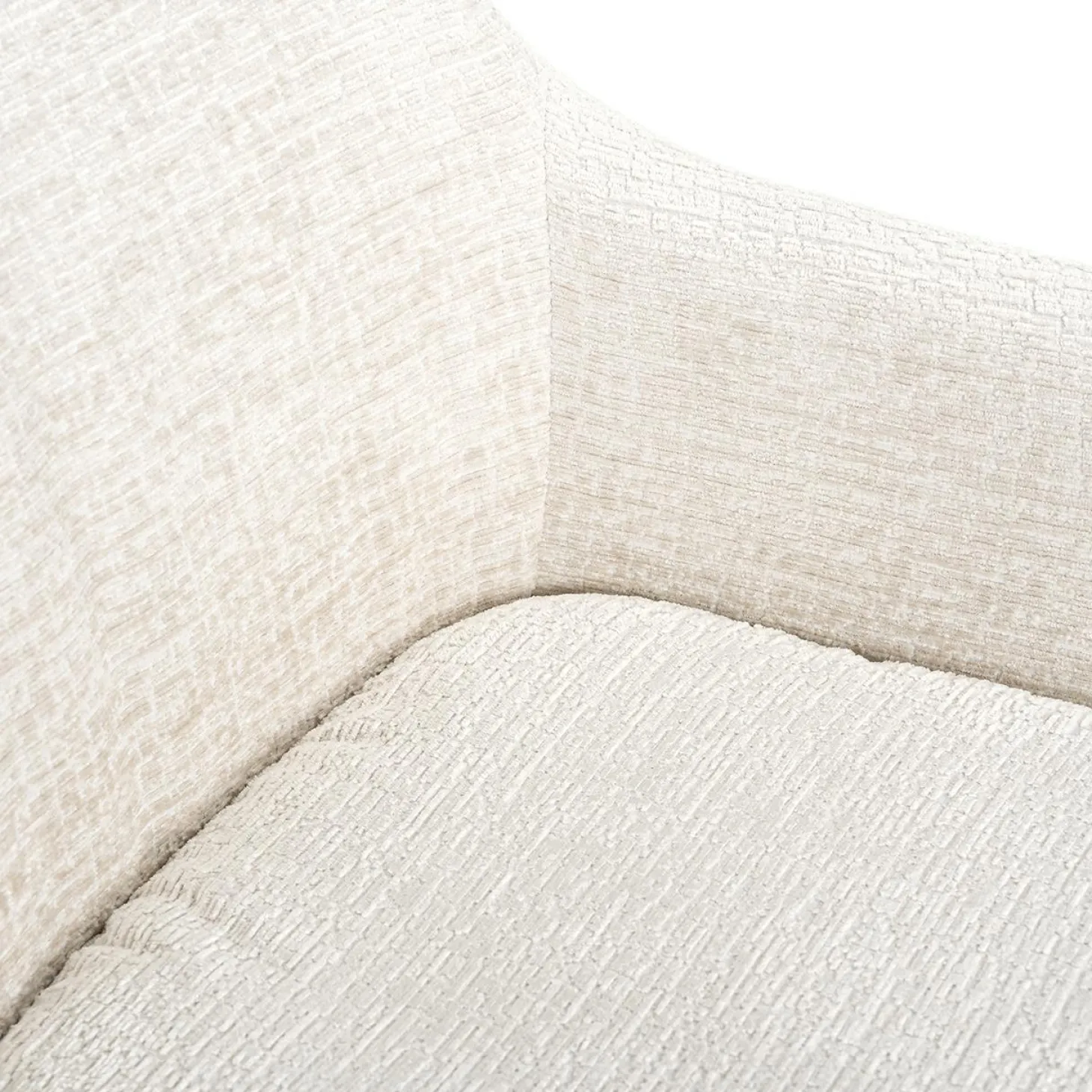 Draaibare Eetkamerstoel Lisonne Chenille kleur Crème - Loft24.nl