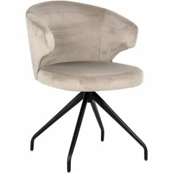 Draaibare Eetkamerstoel Milly Velvet kleur Khaki - Loft24.nl