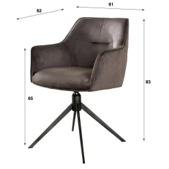 Draaibare Eetkamerstoel Pull - Groen Velours - Loft24.nl