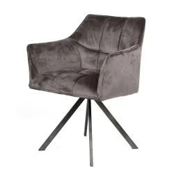 Draaibare eetkamerstoel Raster Velvet - Antraciet - Loft24.nl