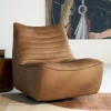 Draaibare Fauteuil Matthew Leer - Bruin - Loft24.nl