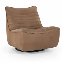 Draaibare Fauteuil Matthew Leer - Bruin - Loft24.nl