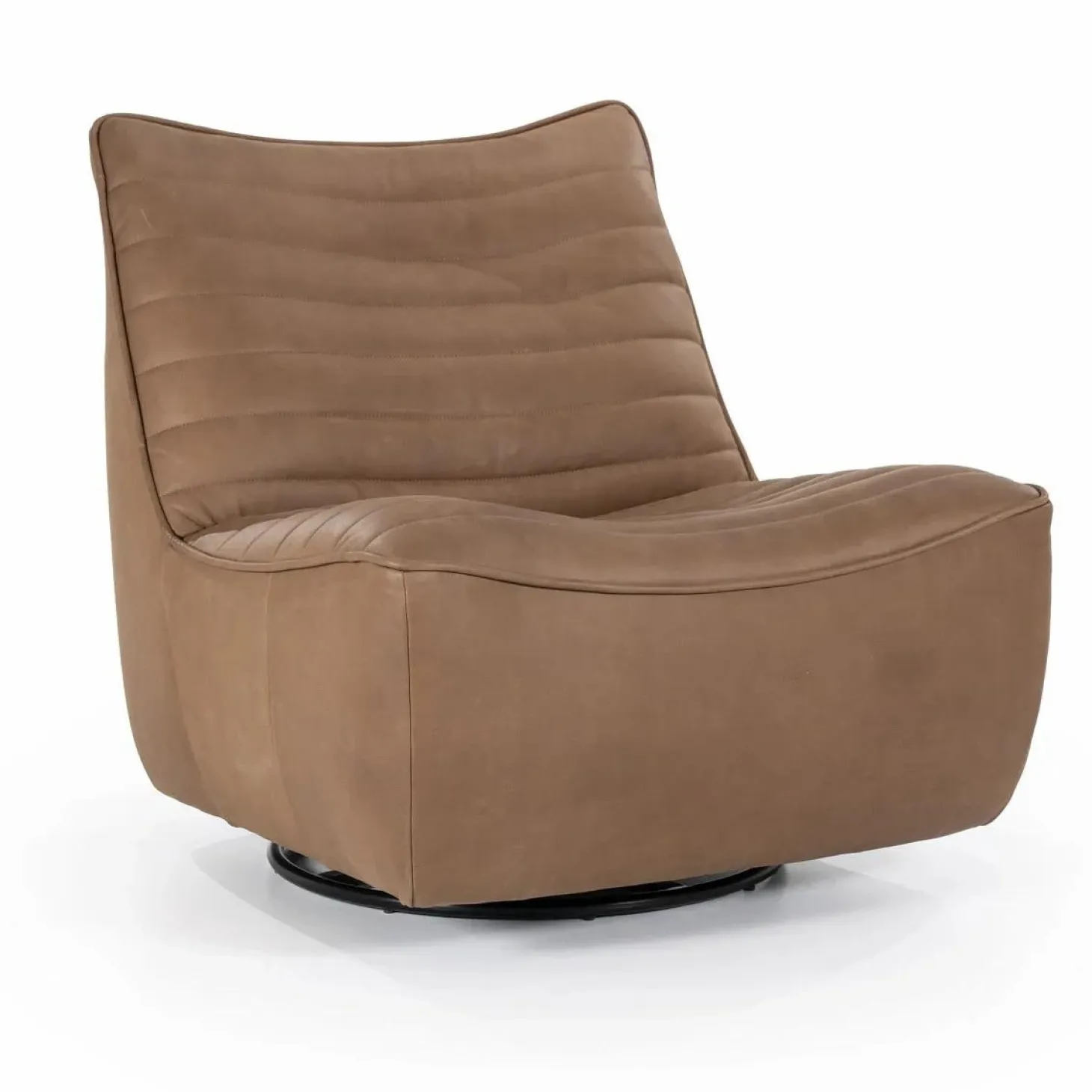Draaibare Fauteuil Matthew Leer - Bruin - Loft24.nl