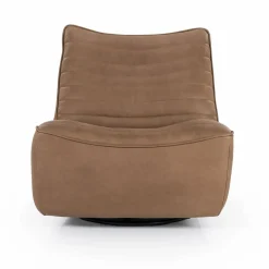 Draaibare Fauteuil Matthew Leer - Bruin - Loft24.nl