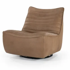 Draaibare Fauteuil Matthew Leer - Bruin - Loft24.nl