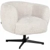 Draaifauteuil Estelle Chenille - Crème - Loft24.nl